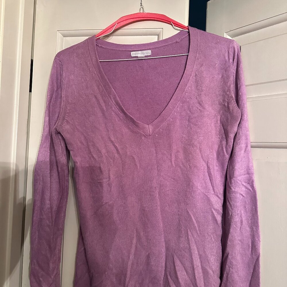 Pink V Neck Light Sweater